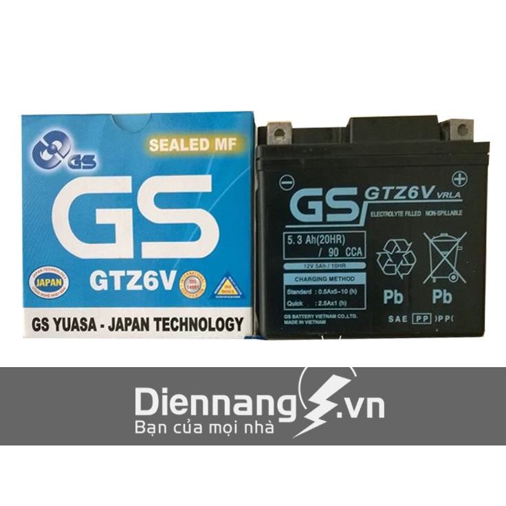 Ăc quy Honda PCX, Lead, Honda SCR, Airblade, Vision, SH125, GS GTZ6V (12V - 5Ah)