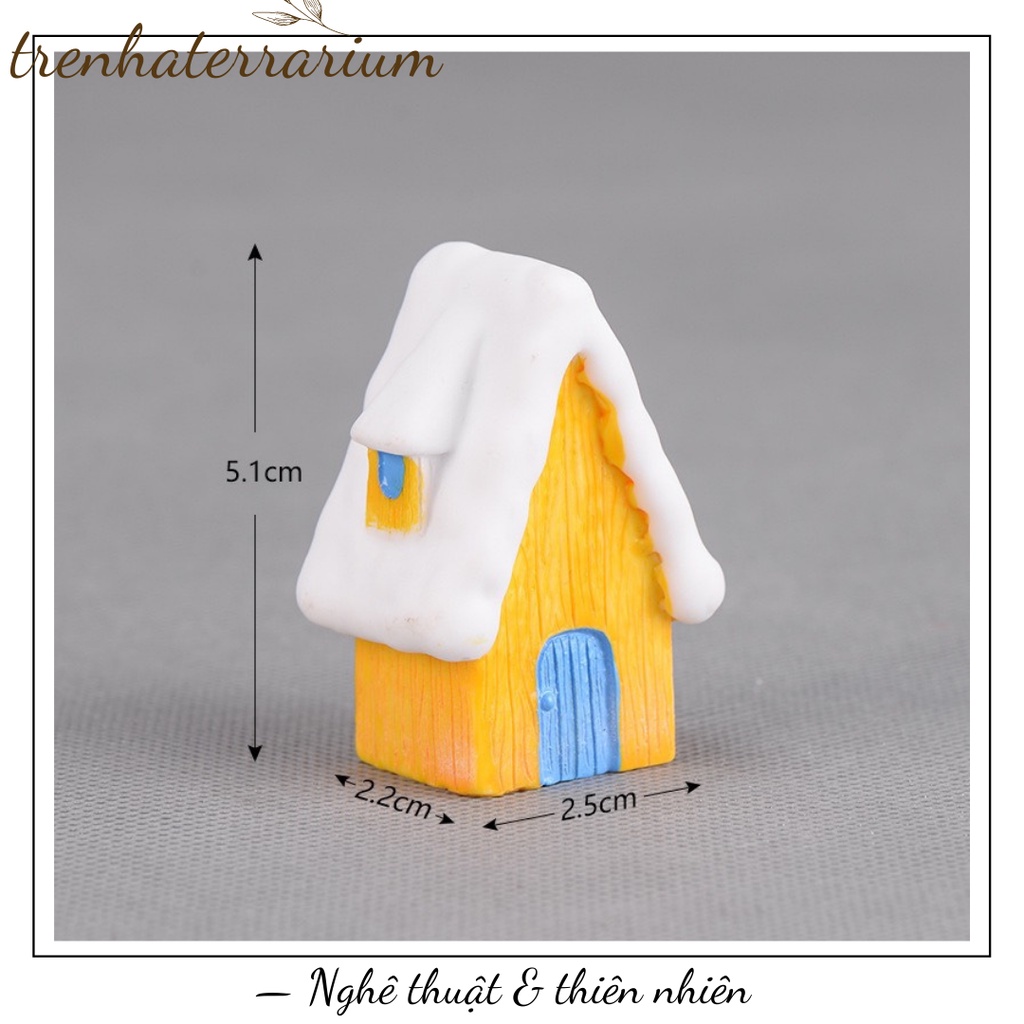 Tiểu cảnh ngôi nhà tuyết giáng sinh đồ trang trí người tuyết ngôi nhà kiểu biệt thự châu âu, terrarium