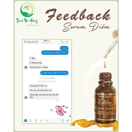 Serum Đông y Diễm Thanh Mộc Hương 15ml giúp cấp ẩm, dưỡng da, mờ nếp nhăn