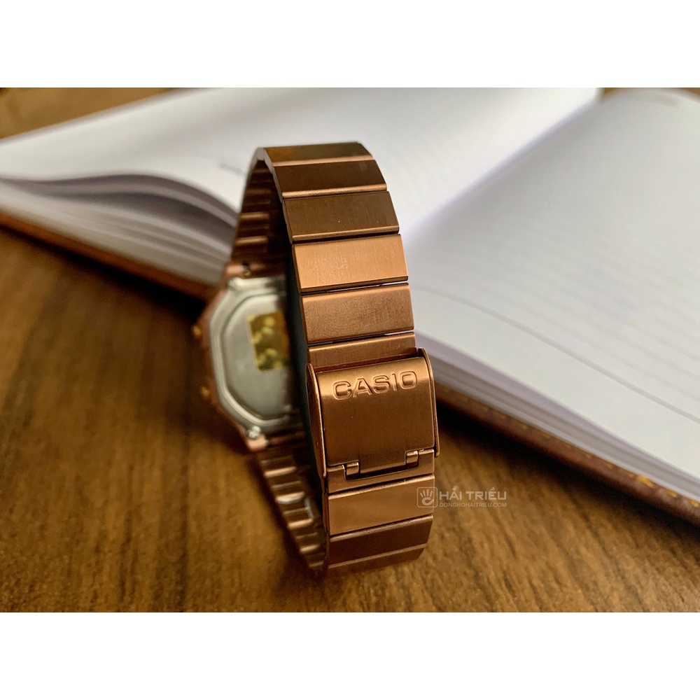 Đồng hồ điện tử Casio nữ đeo tay dây kim loại mặt vuông chống nước B650WC-5ADF chính hãng Fridayshopping