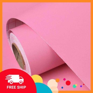 ⚡️𝗙𝗥𝗘𝗘𝗦𝗛𝗜𝗣⚡️ 10m Giấy Dán Tường (có sẵn keo) Màu hồng đậm khổ rộng 45cm