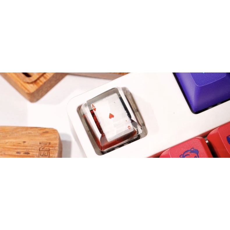 Nút bàn phím cơ Lá bài - Keycap resin.Keycap Artisan