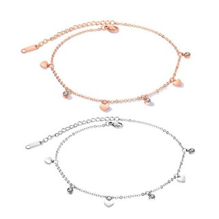 Lắc Chân Titan Nữ Trái Tim Nhỏ Tua Rua Không Đen TT 1625