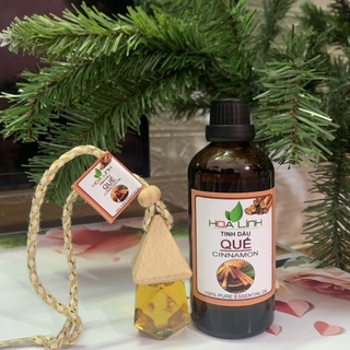 Tinh Dầu Quế 100ml nguyên chất, đậm đặc, thơm lừng : XÔNG PHÒNG thư giãn, Đuổi Muỗi - Tặng vỏ lọ treo xe