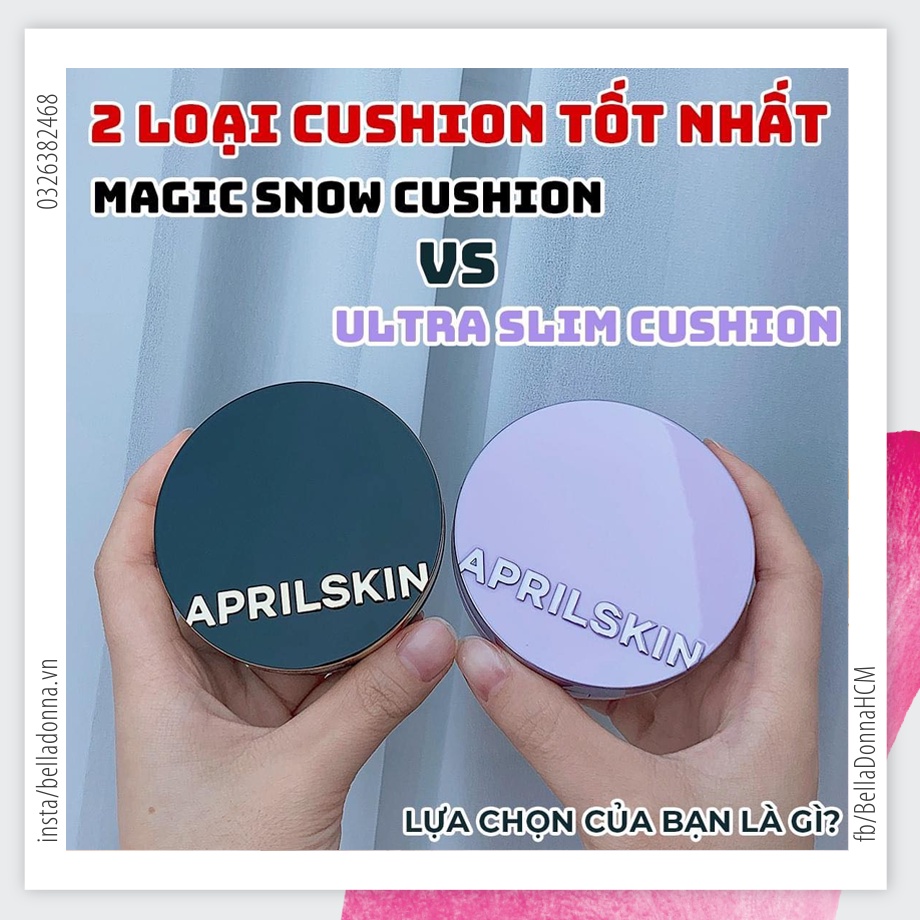 Phấn Nước Mỏng Nhẹ, Che Phủ Tốt AprilSkin Cushion SPF50+/PA+++ 15g