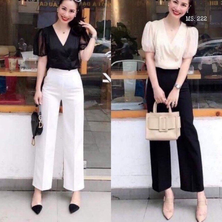 Quần tây nữ ống suông dây kéo hông-Quần suông Nữ kéo hông 3 màu, có Ảnh thật &amp; video, hàng có sẵn