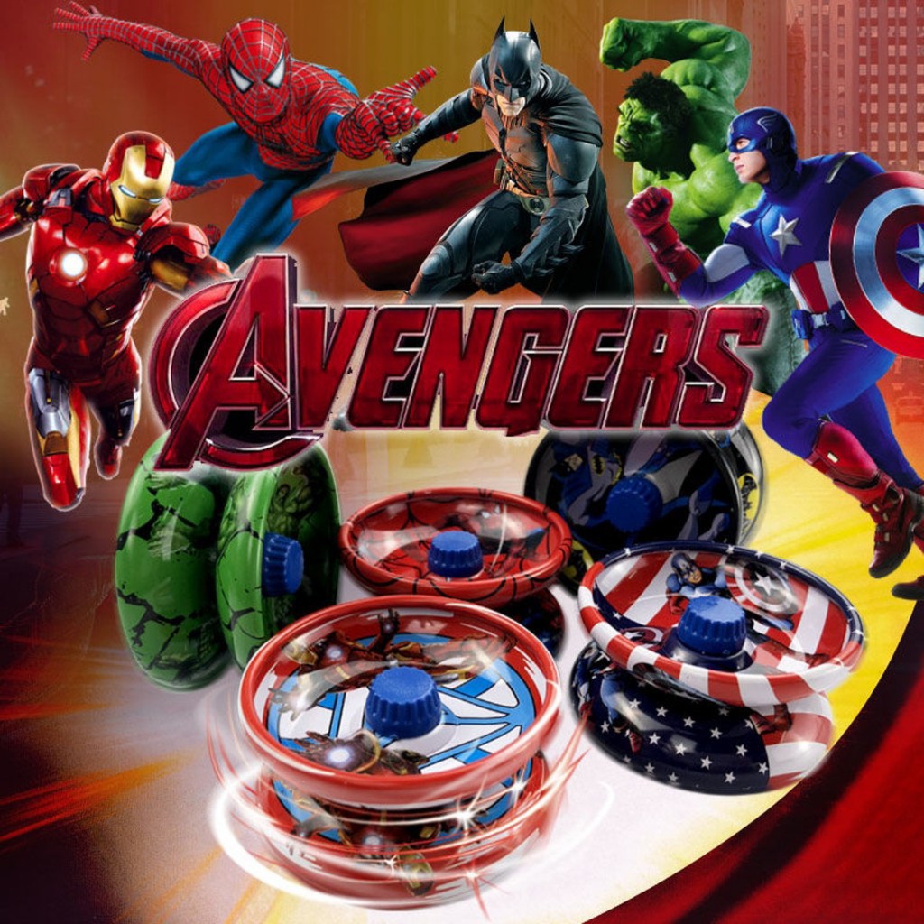 Đồ chơi trẻ em Yoyo sắt cao cấp Avengers - Đồ chơi giải trí Zozo hình siêu anh hùng có dây (giao mẫu ngẫu nhiên)