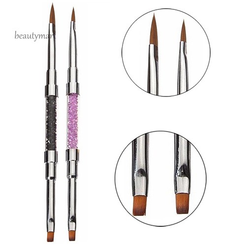 Cọ vẽ móng UV DIY hai đầu đính đá lấp lánh