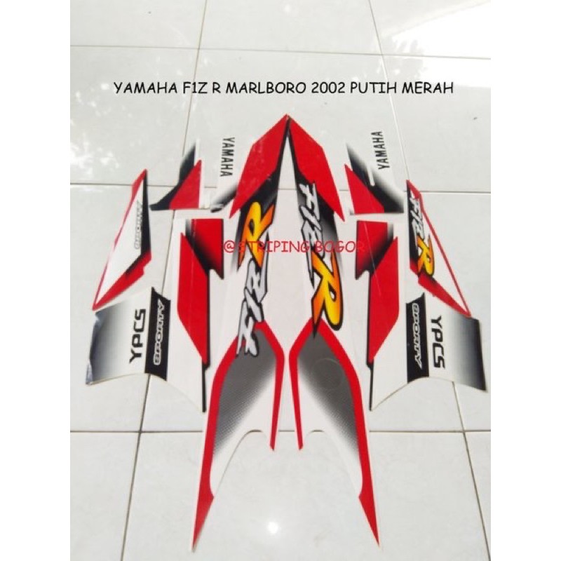 Miếng Dán Trang Trí Xe Yamaha F1zr Marlboro 2001 Màu Trắng Đỏ