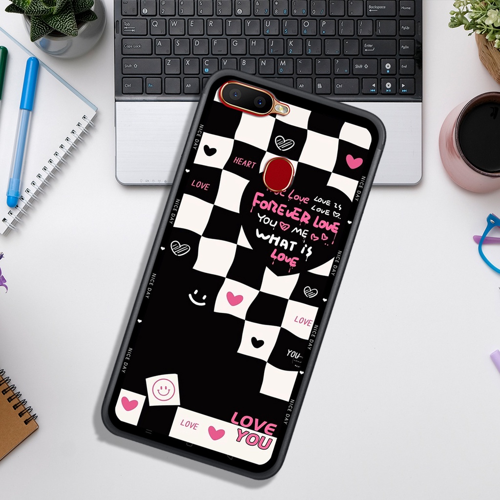 Ốp Lưng OPPO A5S - A7 - A12 - F9 , In Hình &quot;Black Heart&quot; Phong Cách Đẹp.