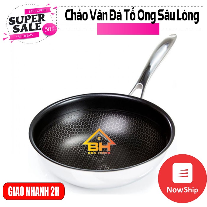 [SIÊU SALE] Chảo Vân Đá Tổ Ong Sâu Lòng SIÊU Chống Dính 32cm