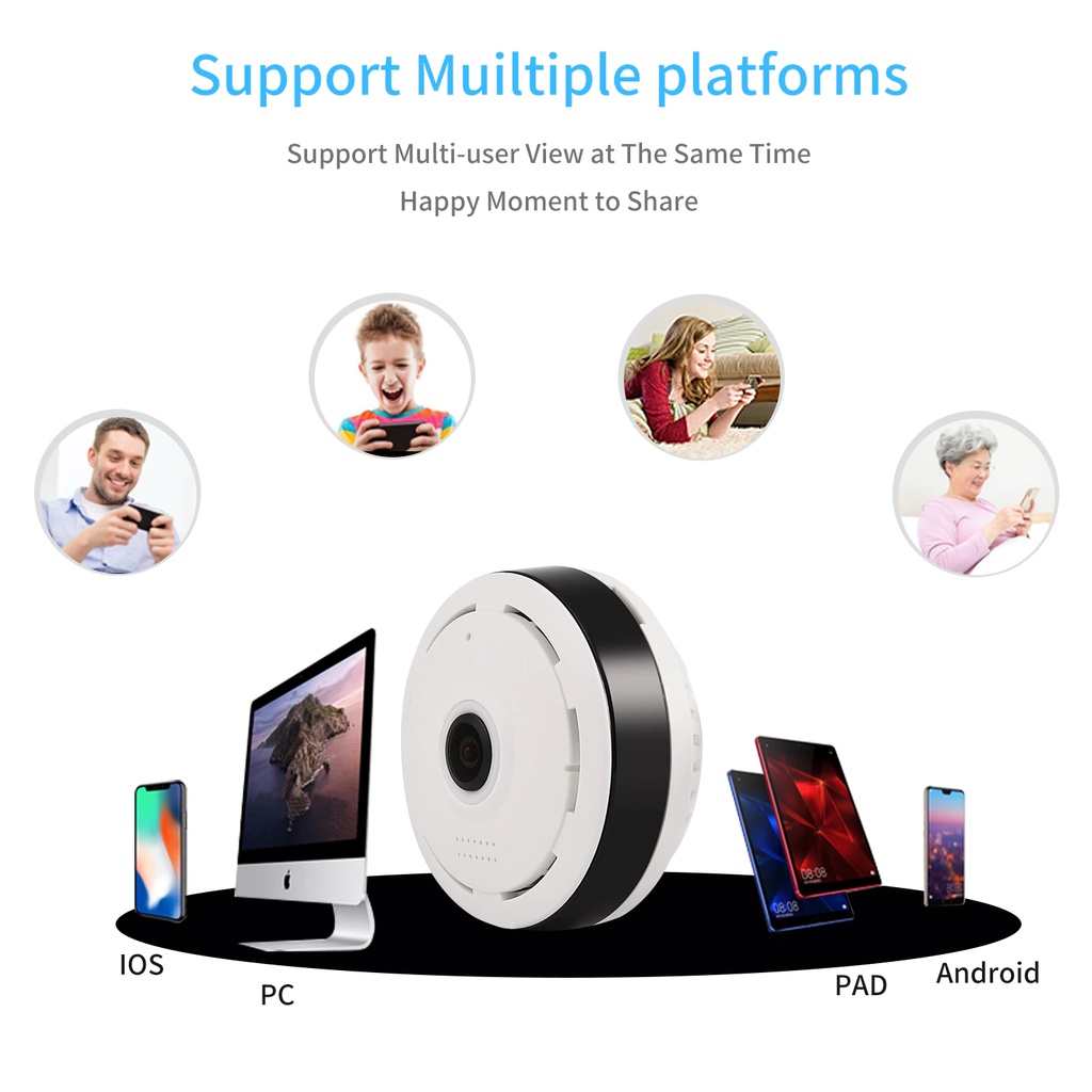 Camera IP Wifi V380 Pro VR 360° Full HD Góc Quay Siêu Rộng - Camera ốp trần không dây Xem toàn cảnh
