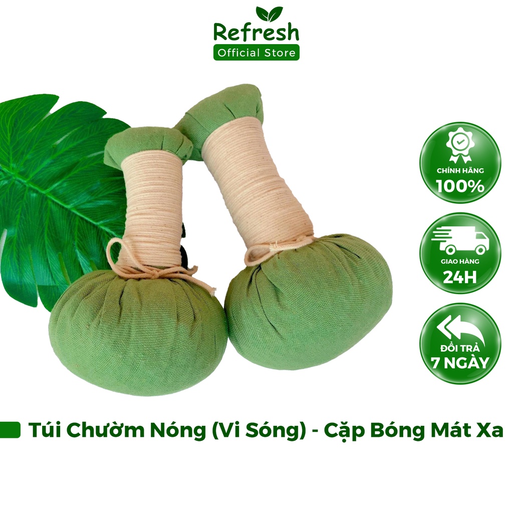 Cặp Bóng Mát Xa Body Thảo Dược Chườm Nóng, Chườm Lạnh REFRESH Giúp Thư Giãn, Giảm Nhức Mỏi , Giảm Stress