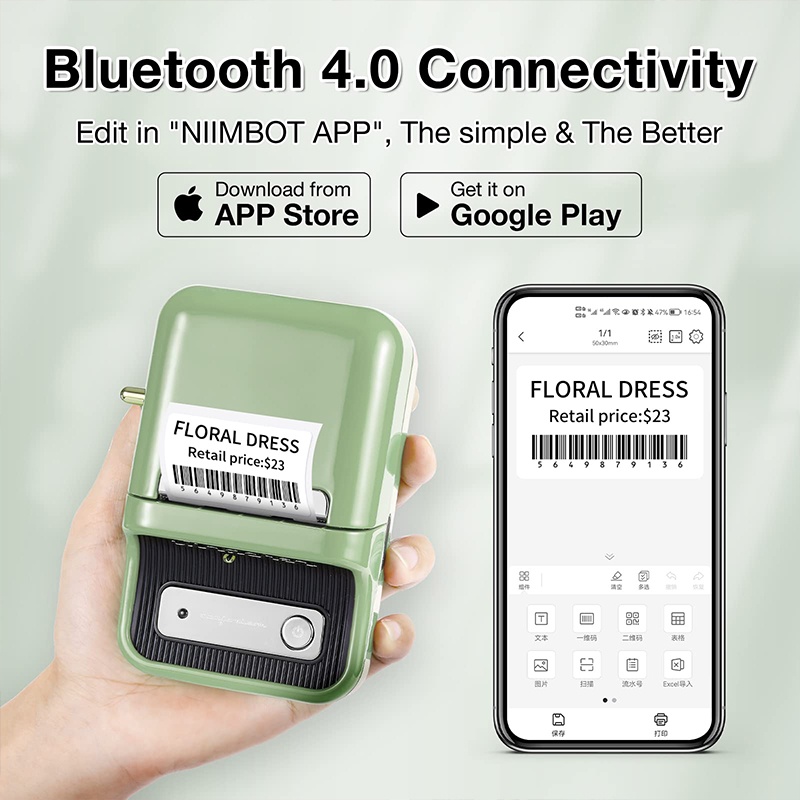 Máy in nhãn nhiệt Niimbot B21 di động không dây bluetooth