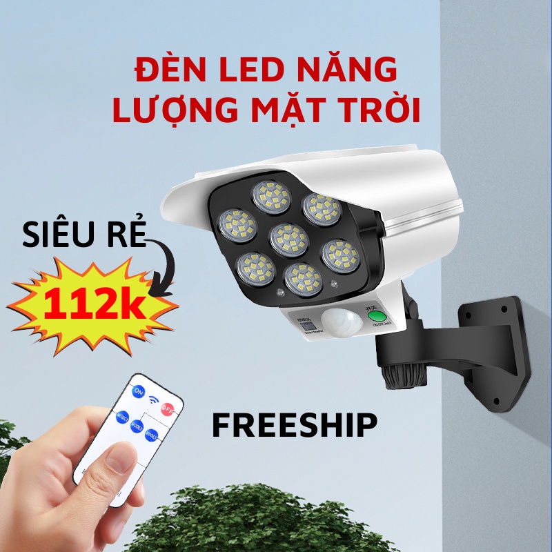 Đèn Năng Lượng Mặt Trời, Đèn Led Hình Camera Chống Trộm Kèm Điều Khiển Từ Xa SIXTEEN