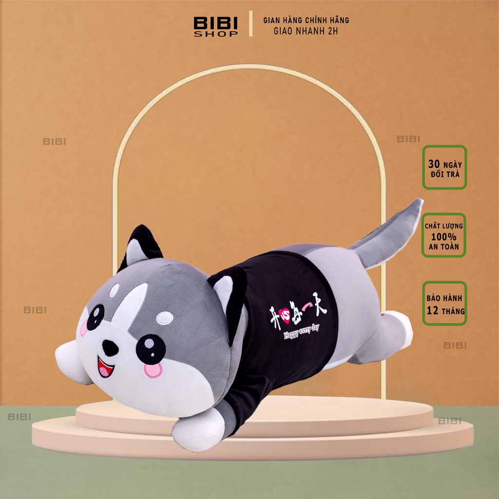 Gối ôm gấu bông mèo husky đáng yêu siêu cute