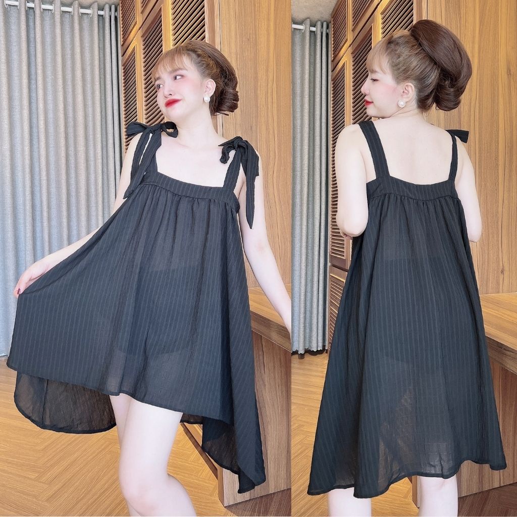 Váy ngủ sexy ❣️FREE SHIP❣️ Đầm ngủ sexy lụa đũi Chất Siêu Mát Dáng Siêu Xinh &lt;65kg