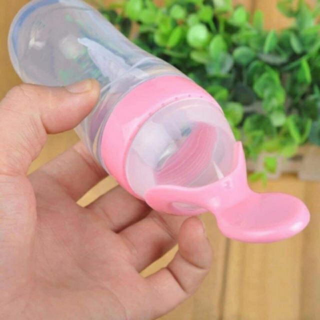 Bình Thìa Ăn Dặm Silicon, Hỗ Trợ Bón Cháo, Sữa, Đồ Ăn Cho Bé