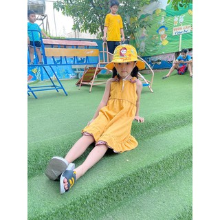 Mũ rộng vành chống nắng thêu hình công chúa siêu yêu cho bé
