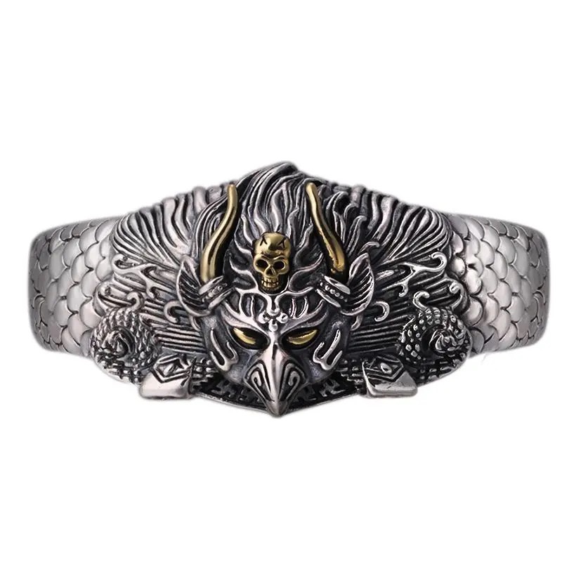 Vòng Đeo Tay Hình Đầu Lâu Phong Cách Viking Dành Cho Nam