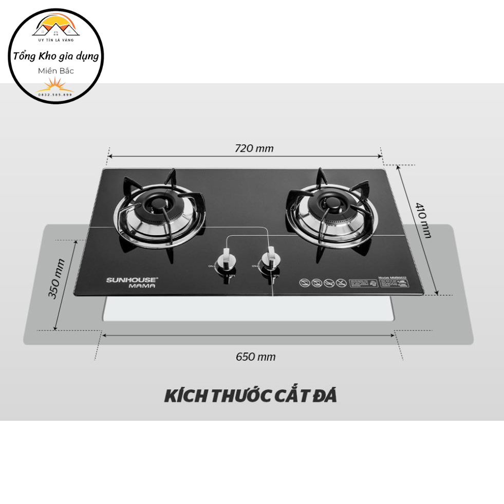 Bếp gas âm Sunhouse Mama MM6632 siêu tích kiệm gas - an toàn tuyệt đối