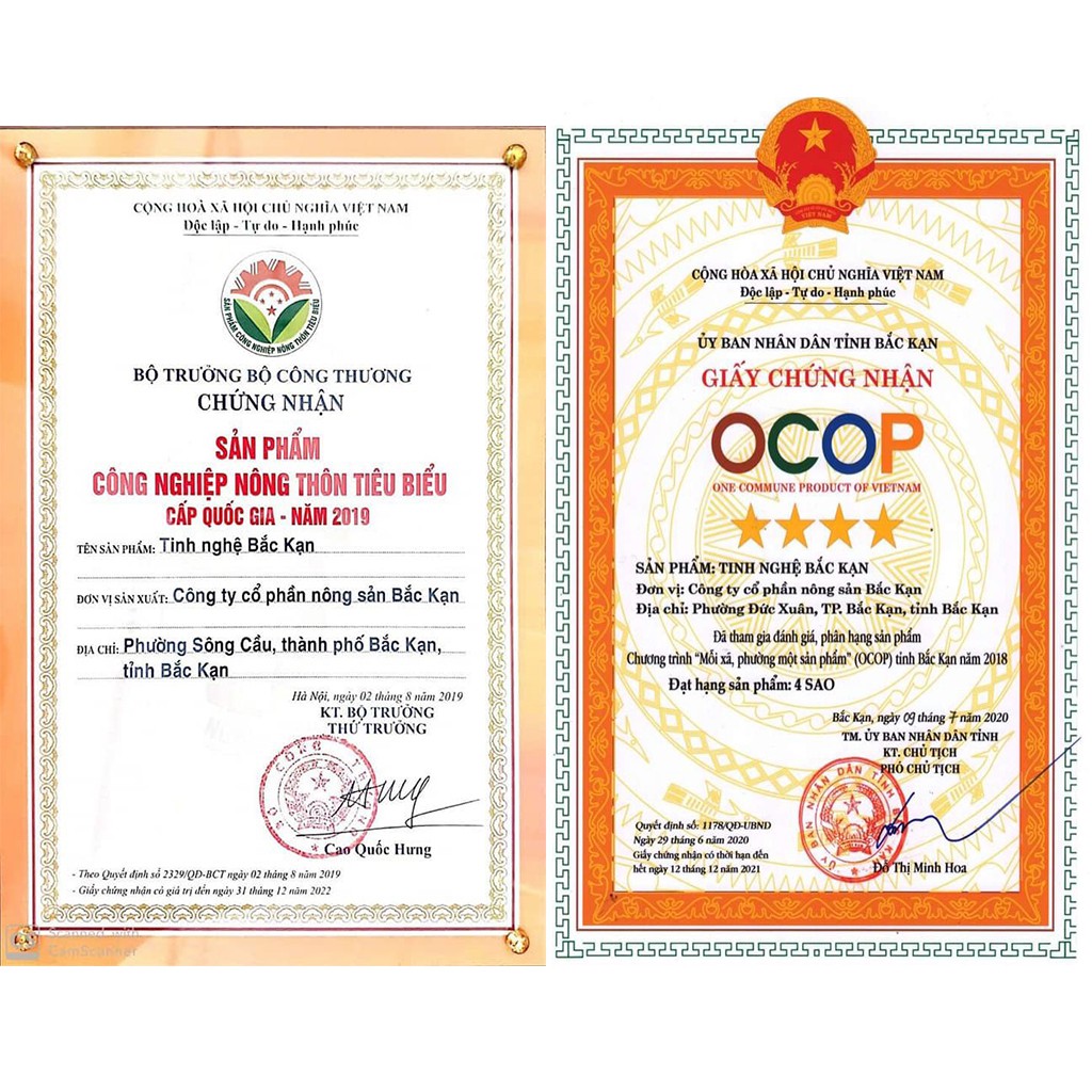 Tinh bột nghệ Organic cao cấp Bắc Kạn, Tinh bột nghệ nguyên chất Bắc Kạn 220g, có chứng nhận Tiêu chuẩn Organic