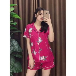 Bộ pijama cộc đùi vải kate mềm mát