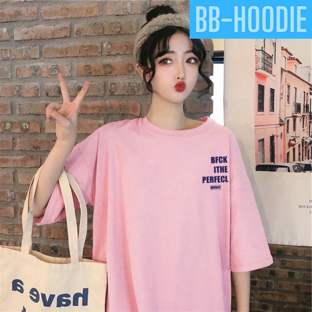 ÁO THUN FORM RỘNG TAY LỠ NAM NỮ IN THE BERFECKL MẶC TRƯỚC VÀ SAU CỰC ĐẸP