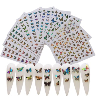 Sticker bướm dạ quang móng tay nail mới
