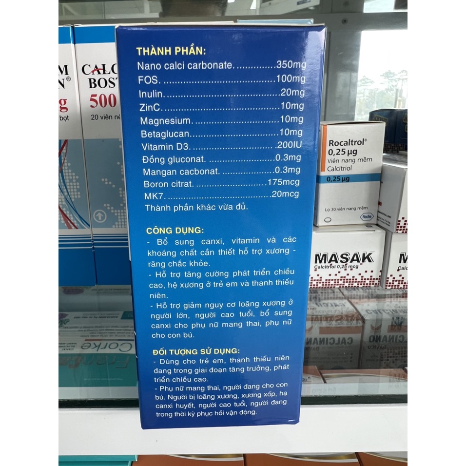 Viên Uống Calci D3 – Mk7 Nano Bổ Sung Calci, Hỗ Trợ Phát Triển Hệ Xương, Giảm Nguy Cơ Loãng Xương