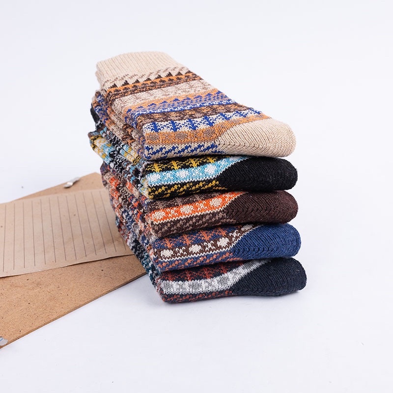 [TonaShoe] Tất Thổ Cẩm Hoạ Tiết Vintage Nam Nữ M4