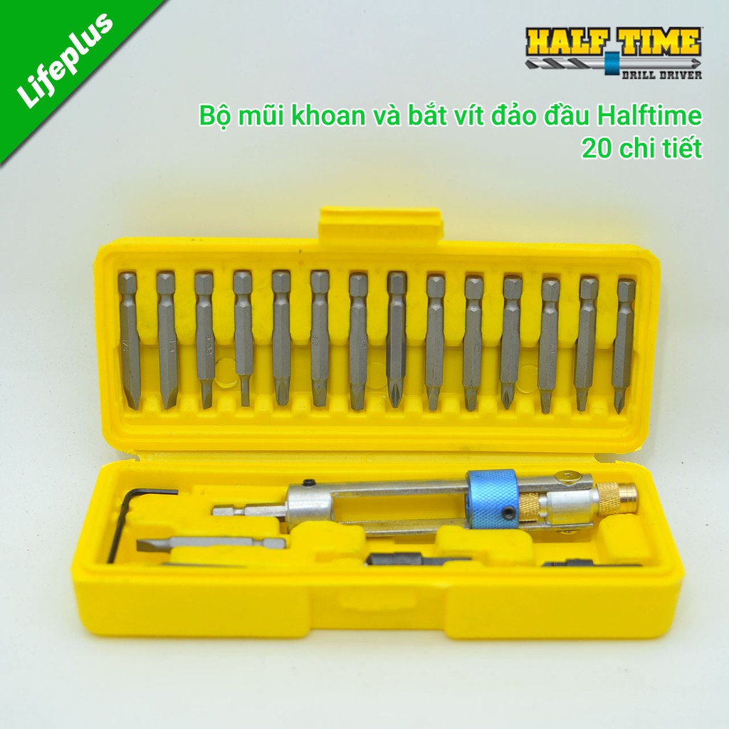 Hộp mũi khoan và vặn vít đảo đầu 20 chi tiết