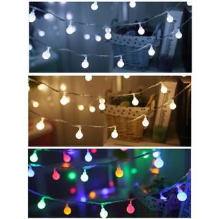 Dây đèn led cherry ball bóng tròn trang trí phòng ngủ, giáng sinh (Dùng Pin Hoặc USB))