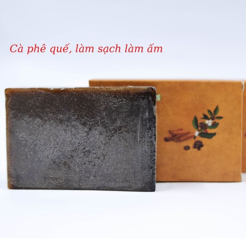 Xà Bông Sinh Dược Cà Phê Quế_Xà Phòng Tắm Thiên Nhiên 100% (Bánh 100gr)