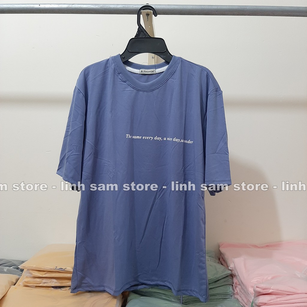 Áo thun tay lỡ freesize nữ - phông form rộng Unisex, mặc lớp, nhóm, cặp in DÒNG CHỮ MÀU TÍM XANH | BigBuy360 - bigbuy360.vn