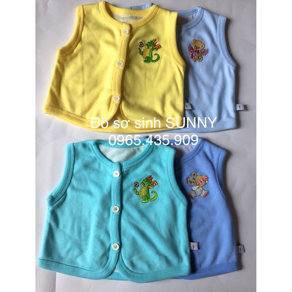 Áo GHI LÊ cotton MÀU Miatop cho bé sơ sinh đến 9kg/ Áo khoác ghile trẻ em