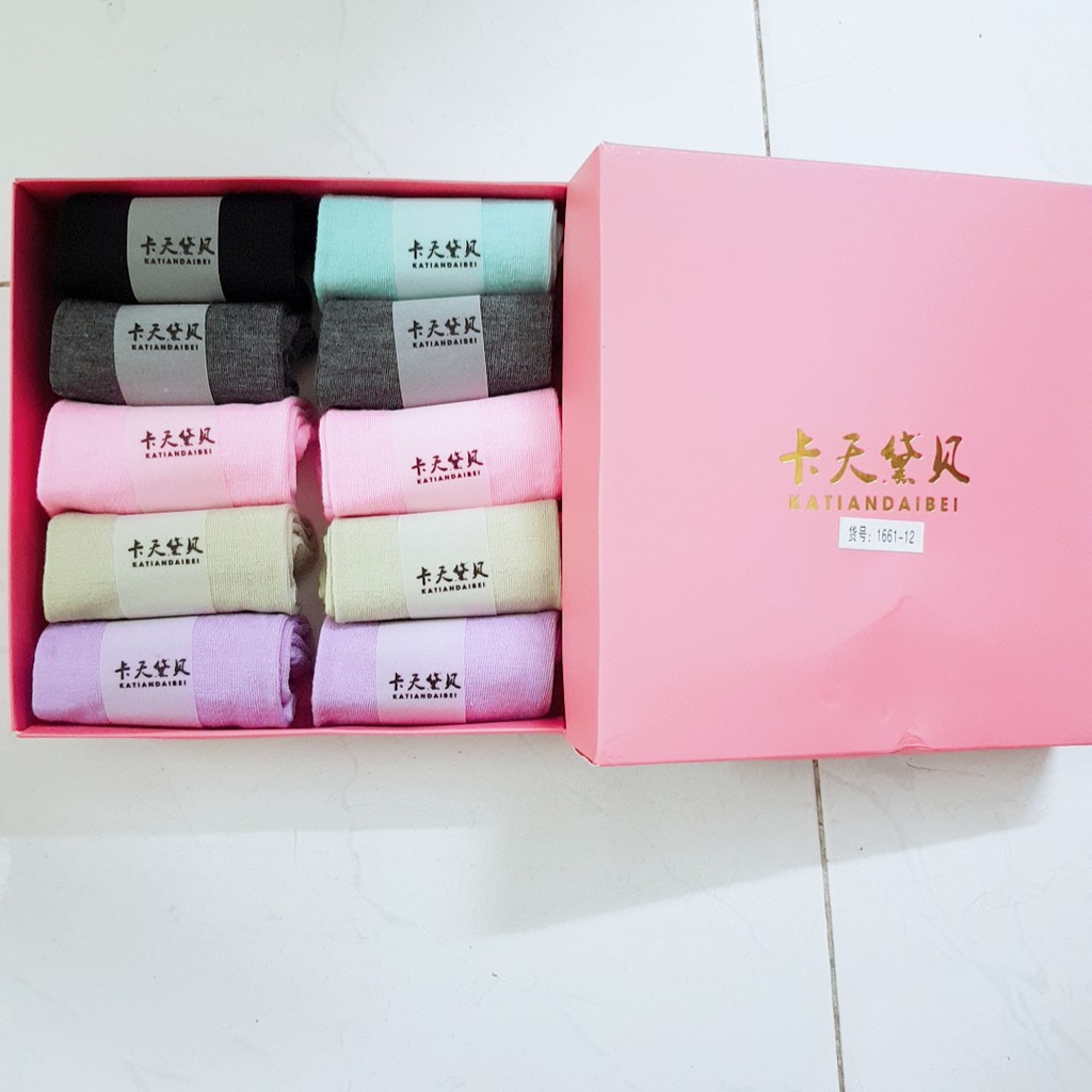 Hộp 10 Đôi Tất Nữ / Vớ Nữ Cổ Ngắn Màu Trơn Thoáng Khí Chống Hôi Chân Hàng Xuất Nhật KAFFDARE (Loại 1 ) _ TSDL182