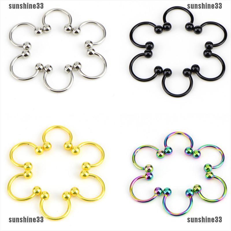 10 Khuyên Mũi Thép Không Gỉ Hình Móng Ngựa