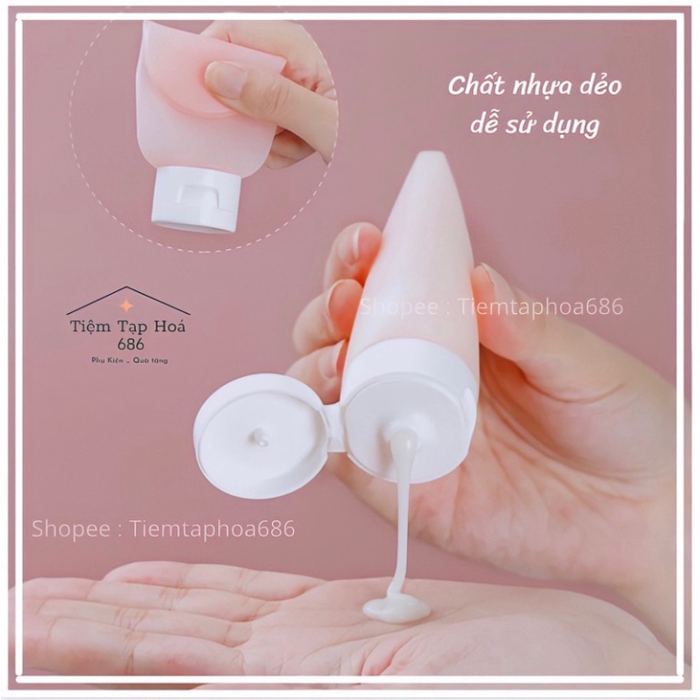 Chai Chiết Mỹ PhẩmFREESHIPSet 3 Lọ Chiết Dầu Gội,Sữa Tắm Nhựa Dẻo 60ml - Chai Chiết Nắp Nhấn Du Lịch Tiện Dụng