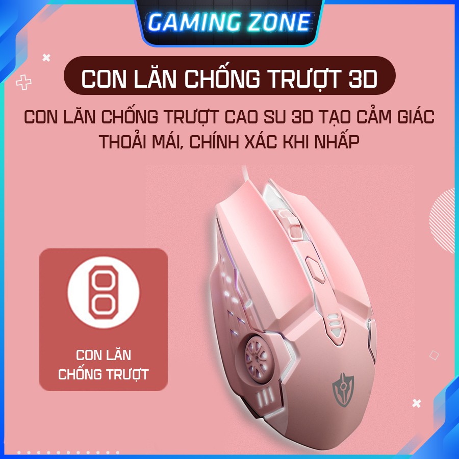 Chuột chơi game có dây 6D PRO LED RGB 7 màu cực đẹp siêu nhạy điều chỉnh DPI