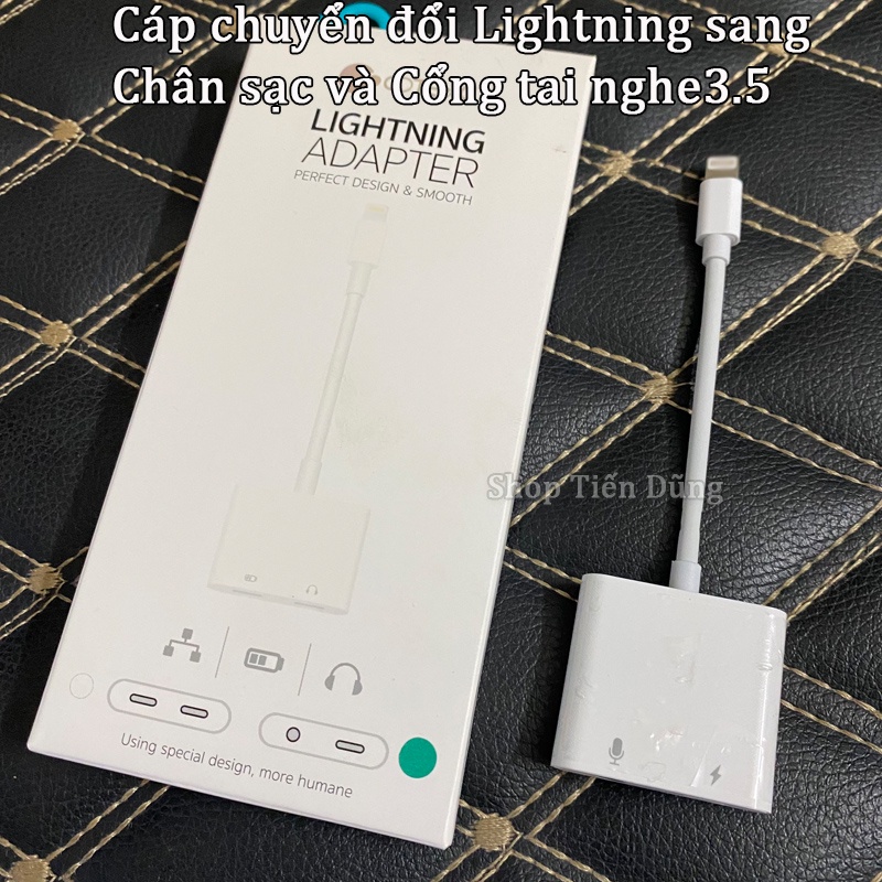 Cáp chuyển đổi điện thoại 2 in 1 COTEetCI ra 1 cổng sạc 1 cổng 3,5mm tai nghe dòng Dây chuyển đổi hỗ trợ Livestream, Mic