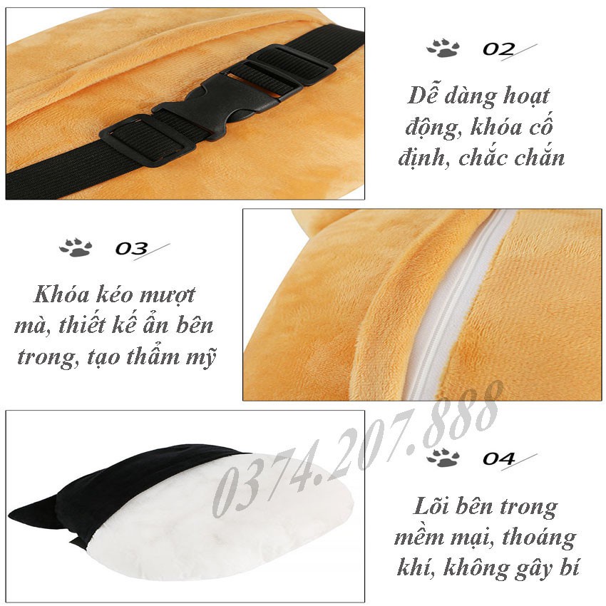 Gối tựa đầu xe hơi hình thú 3D