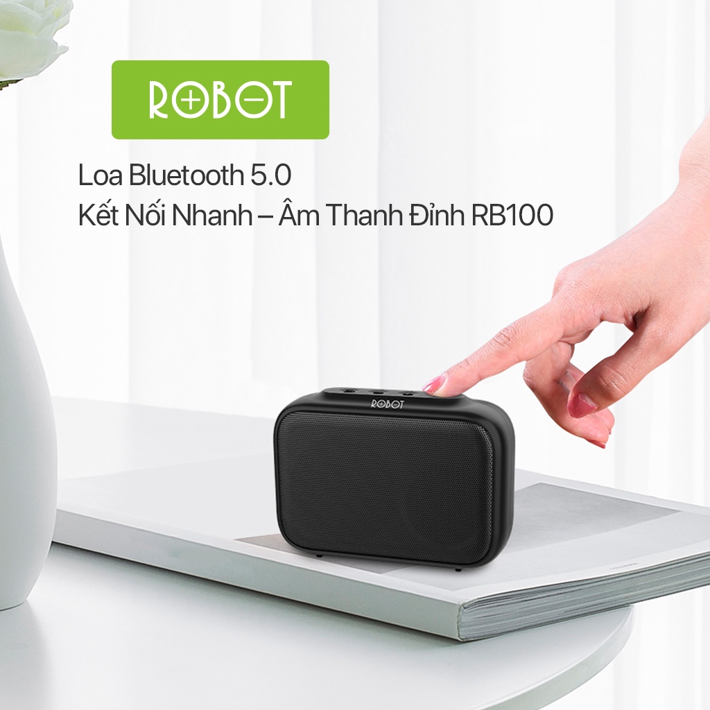 Loa Bluetooth Mini 5.0 ROBOT RB100 Nhỏ Gọn Tiện Lợi Hỗ trợ thẻ Micro SD &amp; USB Hàng Chính Hãng Bảo Hành 12 Tháng 1 Đổi 1