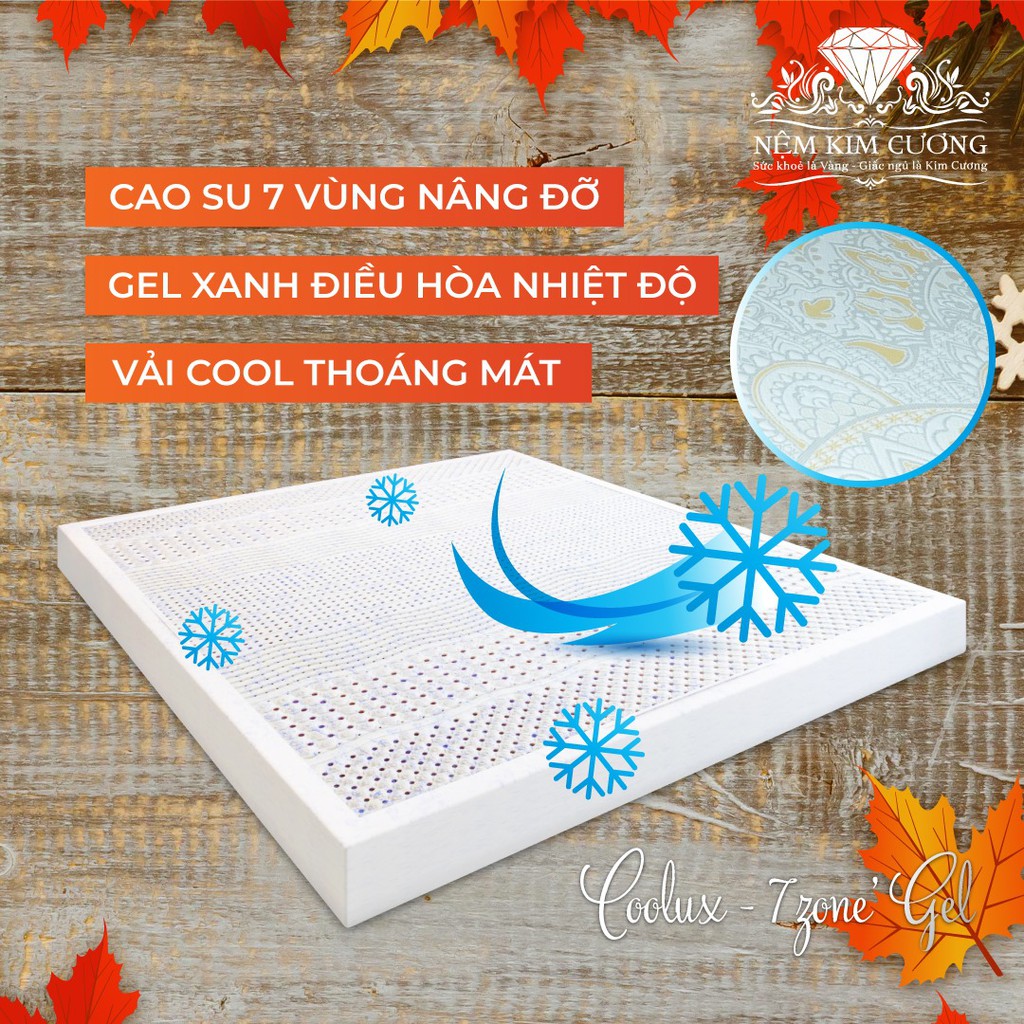 Nệm cao su Kim Cương 7 Zone - Bổ Sung Hạt Gel Làm Mát Cơ Thể