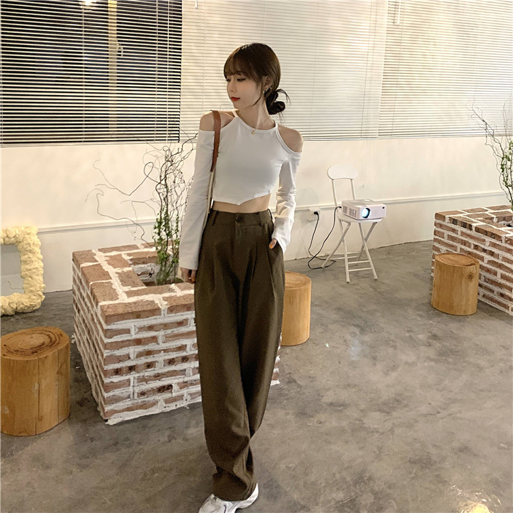 Áo thun tay dài trễ vai màu đen quyến rũ hợp thời trang cho nữ  | BigBuy360 - bigbuy360.vn