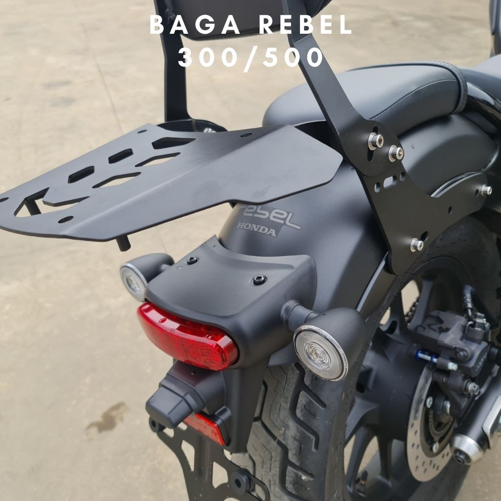 Baga rebel500 baga rebel300 baga rebel250 có tựa lưng điều chỉnh độ nghiêng. Có vị trí gắn ốp chắn bùn, thùng sau