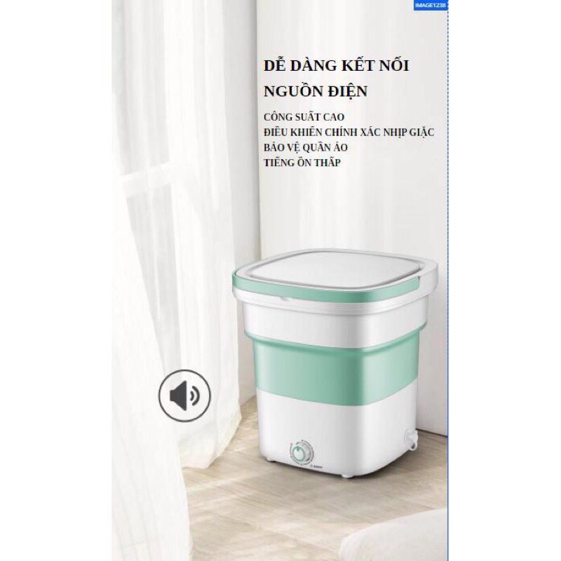 Máy Giặt Cao Cấp GIADUNGBANBUONTANTHANH Máy Giặt Mini Tự Động Máy Giặt Gấp Gọn Khử Khuẩn Bằng Ánh Sáng Xanh