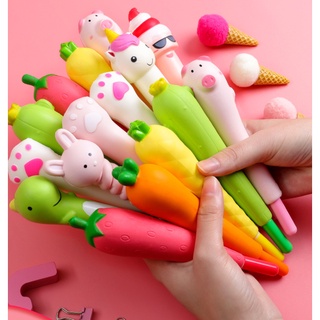 Bút gel Squishy Nét 0.5mm Mực đen Animals dễ thương