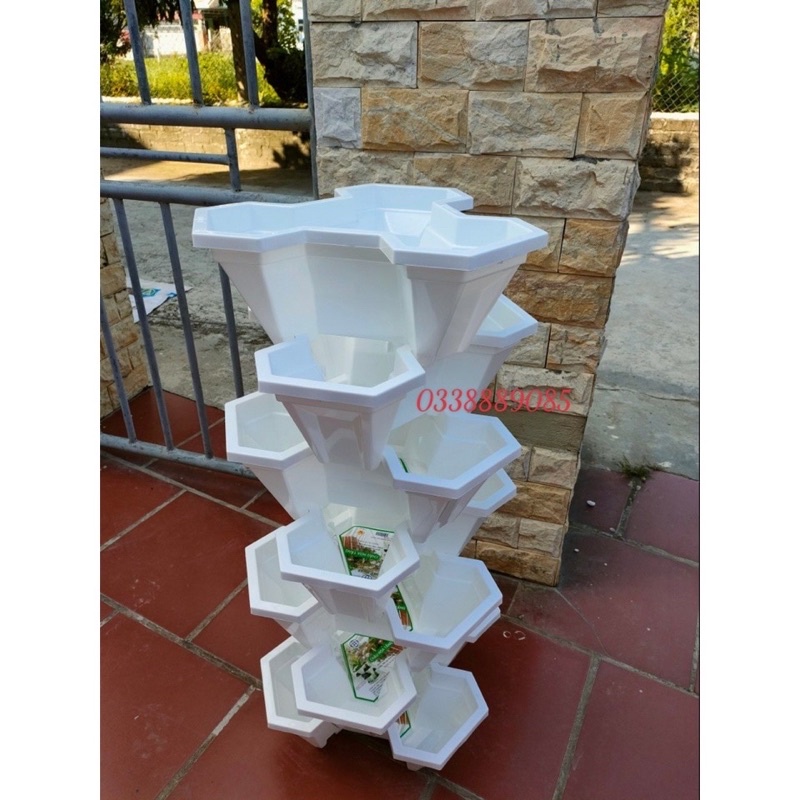 Kệ (Chậu) tầng trồng rau, trồng hoa, hàng Việt Nhật cao cấp màu nâu