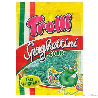 Kẹo dẻo Trolli Spaghetti Sour vị táo và dâu 100g